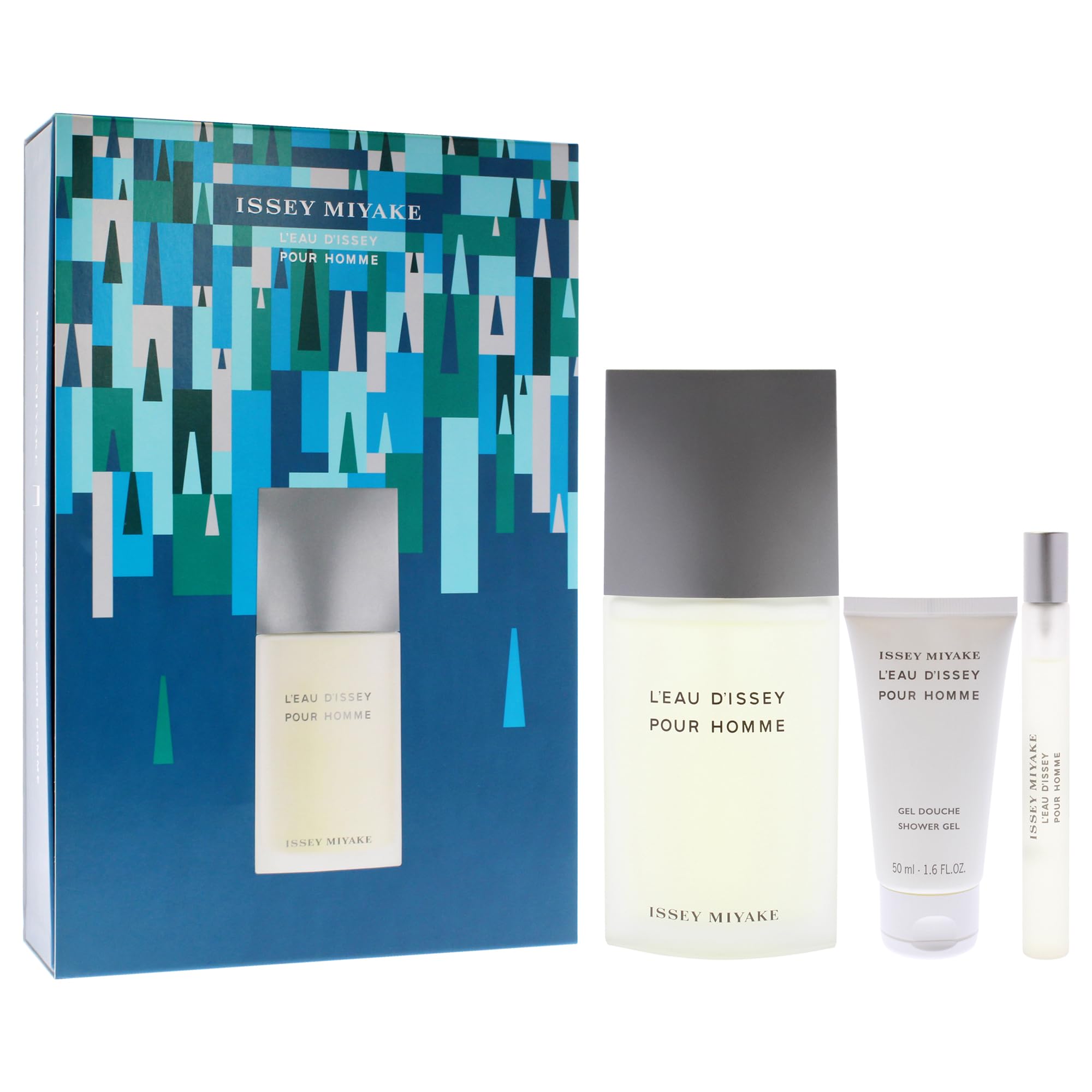 Leau Dissey by Issey Miyake for Men - 3 szt. Zestaw prezentowy 4,2 uncji EDT Spray, 0,33 oz EDT Spray, żel Shower 1,6 uncji