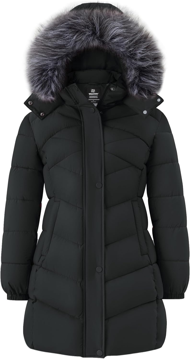 wantdo Women’s Long Winter Coat Waterproof Warm Quilted Puffer Jacket (Available in Plus Size)