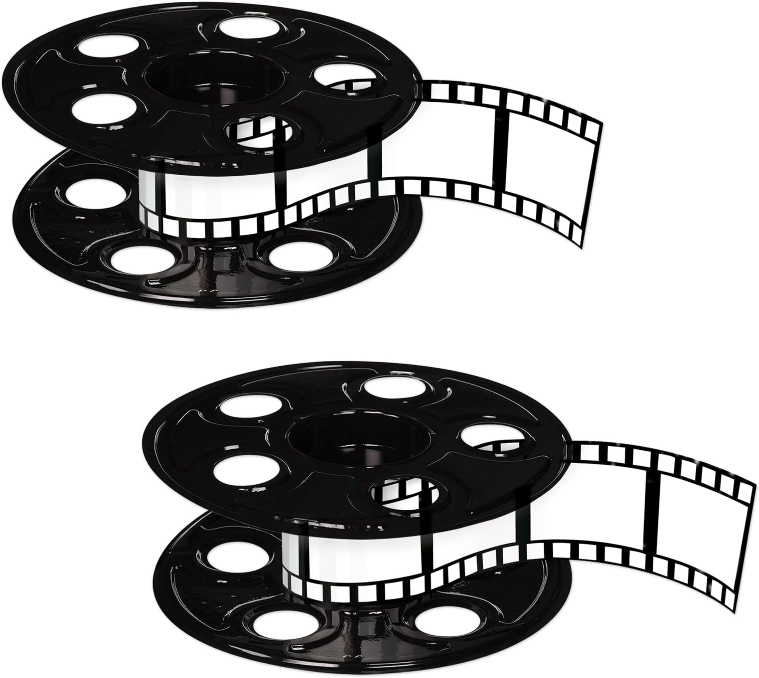 Beistle Movie Reel with Filmstrip Centerpieces, 2-Count Thin Plastic 3D Cinem...