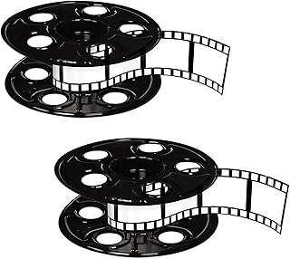 Beistle 2 Parça Ödül Gece Film Makarası Film Şeridi ile Orta Parça Kırmızı Halı Hollywood Parti Dekorasyonları, 9" ve 15", Siyah/Beyaz