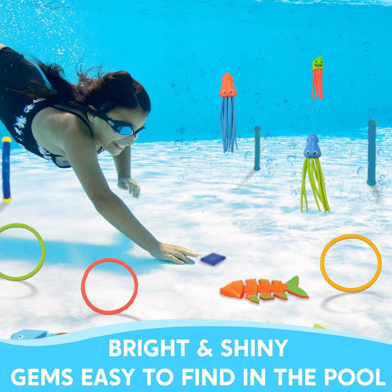 Pool-Tauchspielzeug Set Tragbares, Buntes Und Interaktives Für Kinder Von 3 | Kinder Unterwasser-Spielset Multifunktionales Buntes Tragbares Interaktives Tauchpoolspielzeug-Set für ,