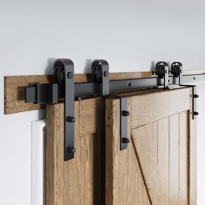Buy ROYMELO 8 FT Bypass Sliding Barn Door Hardware, Single Track Bypass