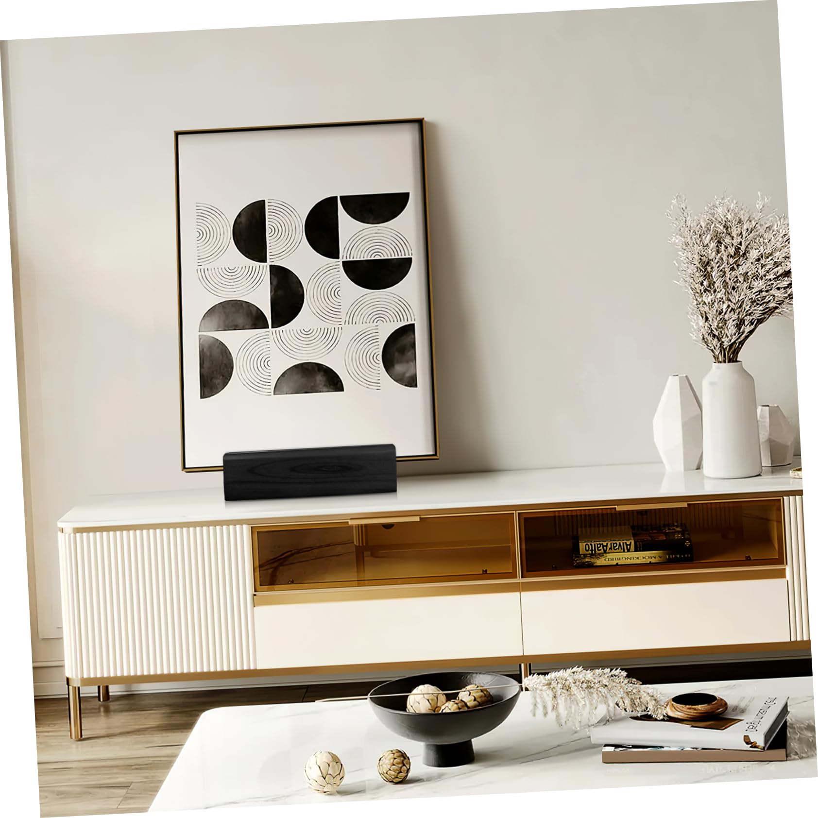 Support De Miroir En Bois Massif Antidérapant 9.84x2.95x2.68in Base De Miroir Sol Multi-Usage