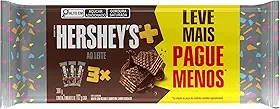 Hershey’s, Biscoito Wafer, Chocolate ao Leite, Hershey’s Mais, Tripack com 3 Unidades, 102 g Cada