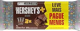 Hershey’s, Biscoito Wafer, Chocolate ao Leite, Hershey’s Mais, Tripack com 3 Unidades, 102 g Cada