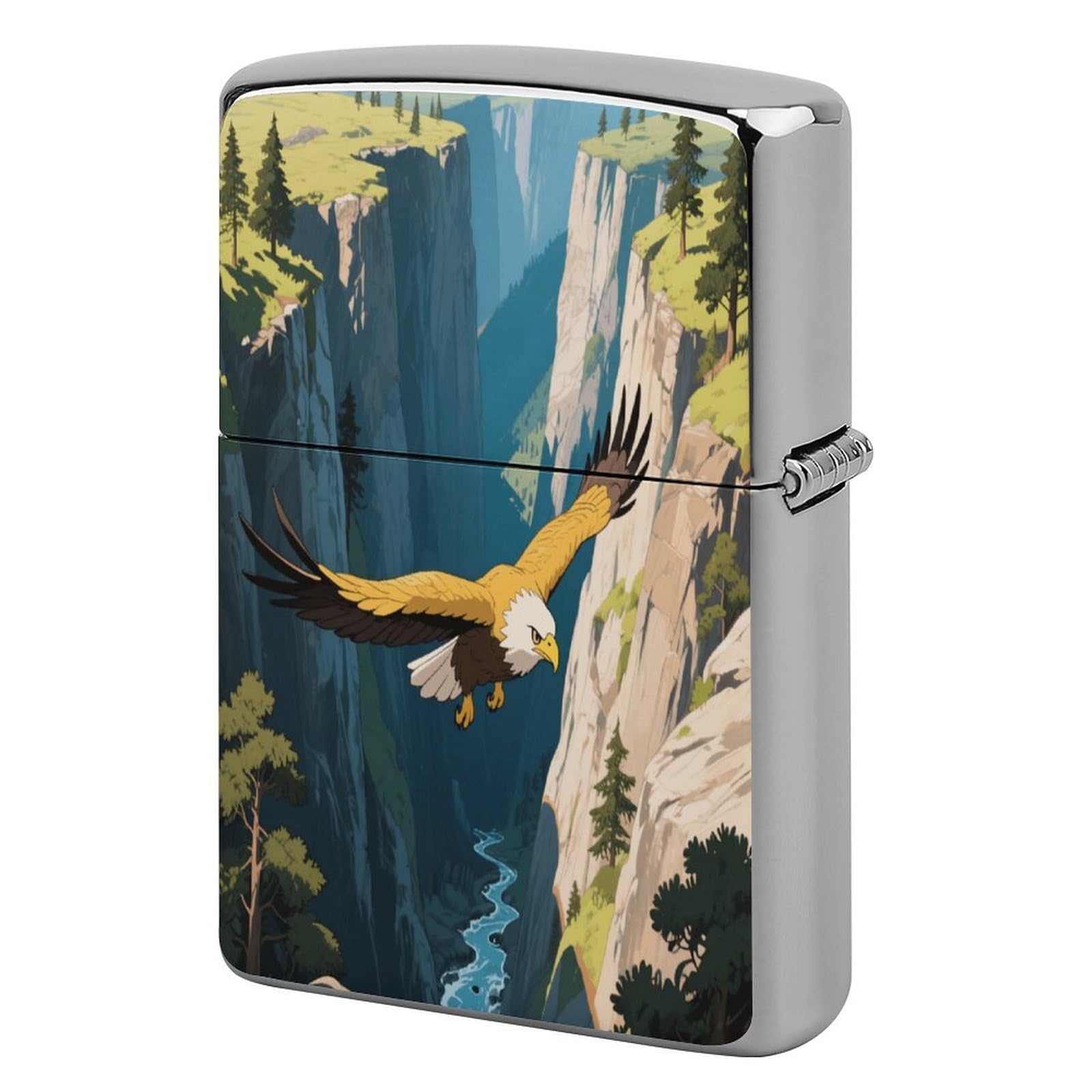 Fekiloot Style Golden Eagles In The Valley Lighter Case Cover Metal Lighter Case