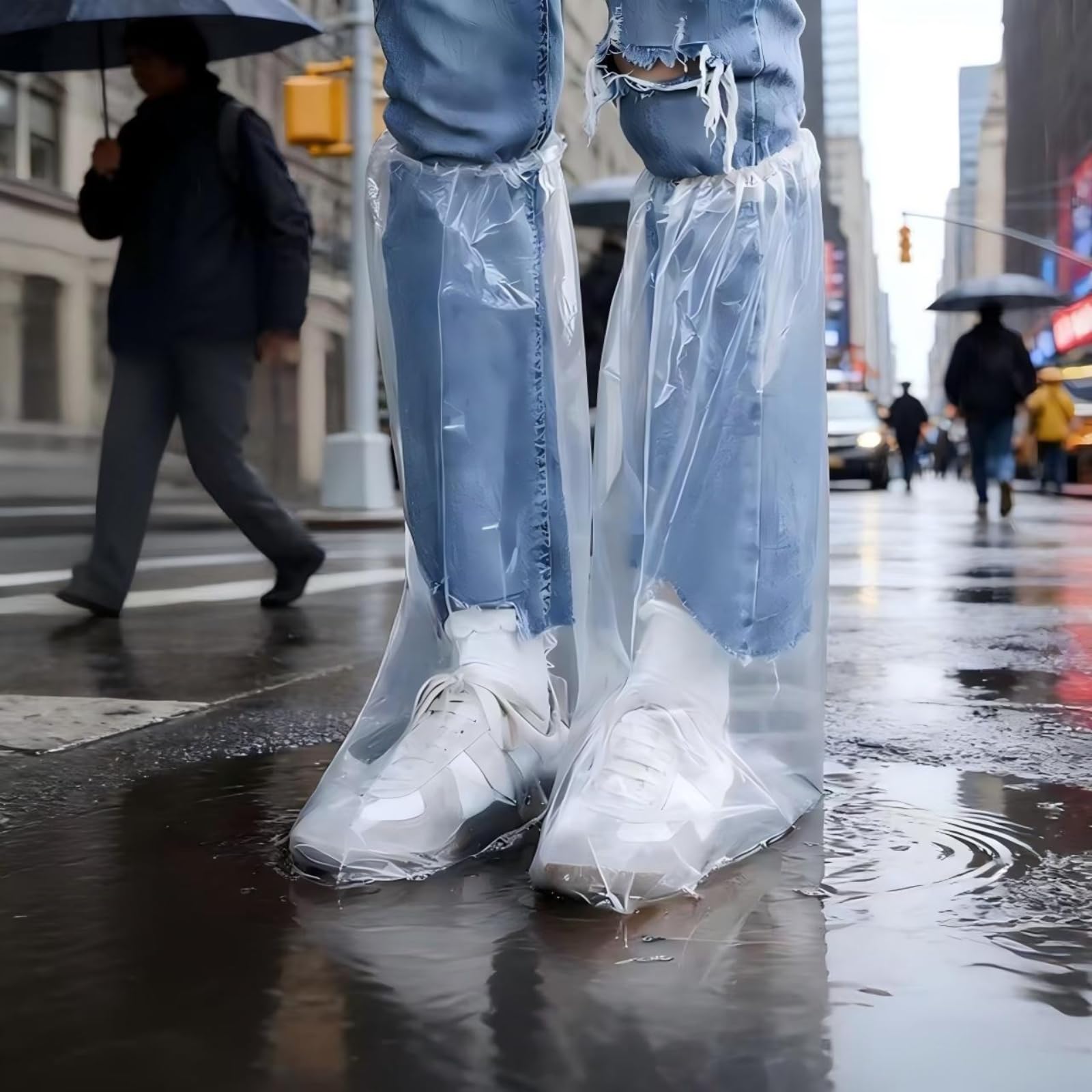 Couvre-bottes en plastique épais jetables : protection de chaussures de travail