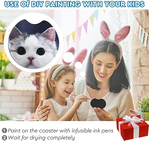 Miniatura 6 de 40 posavasos de sublimación en blanco para automóvil, 2.75 pulgadas0.197 in, apertura circular, sublimación en blanco, para sublimación térmica,