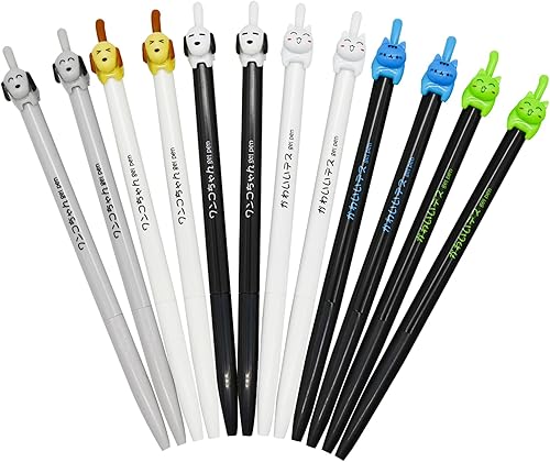Maydahui 30 bolígrafos retráctiles con forma de gato y perro, diseño de gatito, tinta negra para amantes de los gatos, estudiantes, suministros de