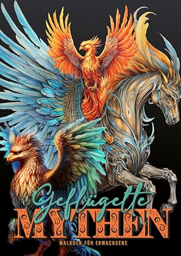 Flying Myths Coloring Book for Adults: Greek Mythology Coloring Book Fantasy Coloring Book for Adults Icarus, Griffin, Phoenix Coloring Book