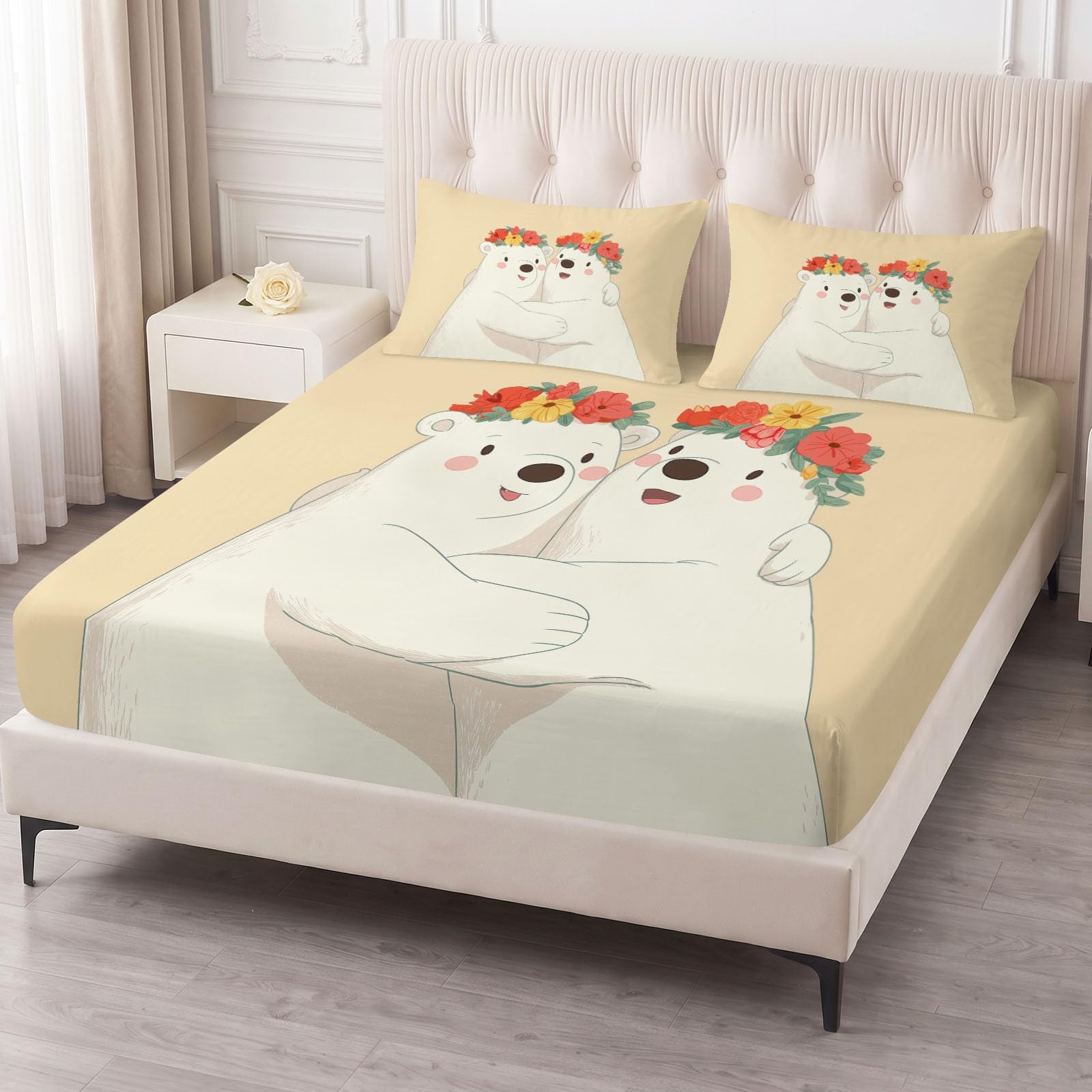 Lenzuolo con angoli, per letto super king size, 180 x 200 cm, motivo animale dei cartoni animati, con tasca profonda 30,5 cm, facile da pulire, morbida microfibra spazzolata, resistente allo