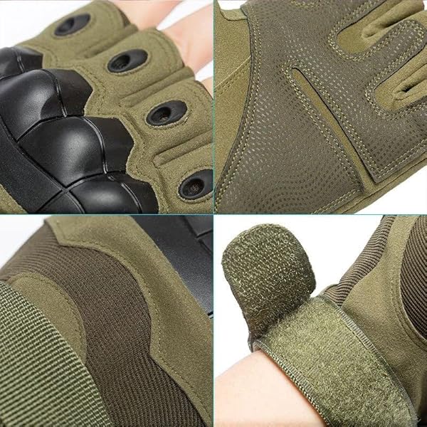 ketmart Nylon Tactical Half Finger Gloves for Sports, Hard Knuckle,Hiking,Cyclling,Travelling,Camping,Outdoor,Boxing, Motorcycle Riding, Arm Shooting Gym Gloves, Green
