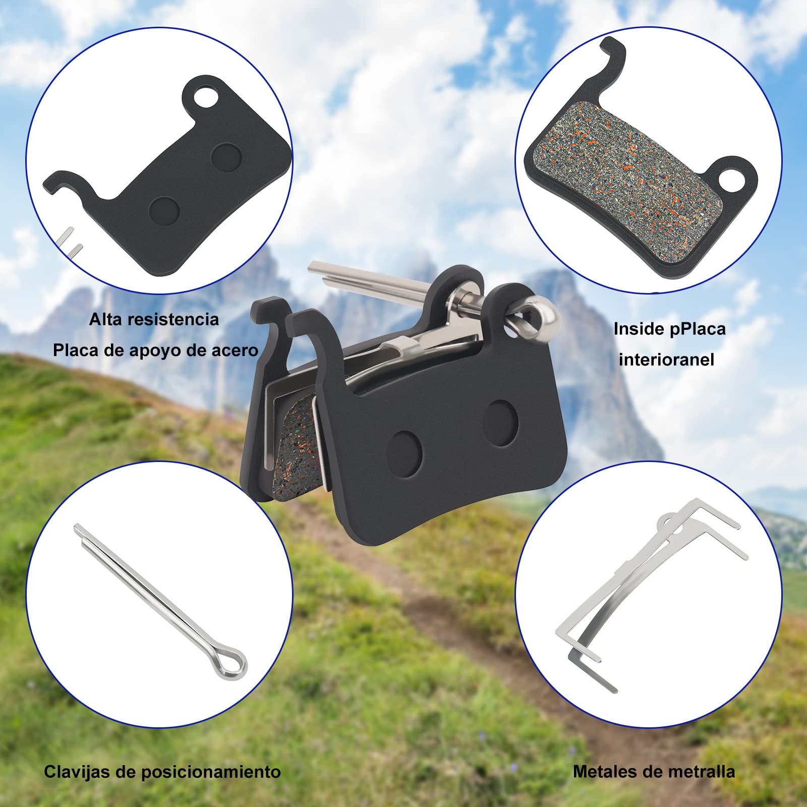 Pastiglie Freno A Disco Semi-metalliche Per Bici, 8 Pezzi Con Clip E Molle, Compatibili Shimano XT, LX, Deore, Saint, Hone, SLX, Alfine E Altre