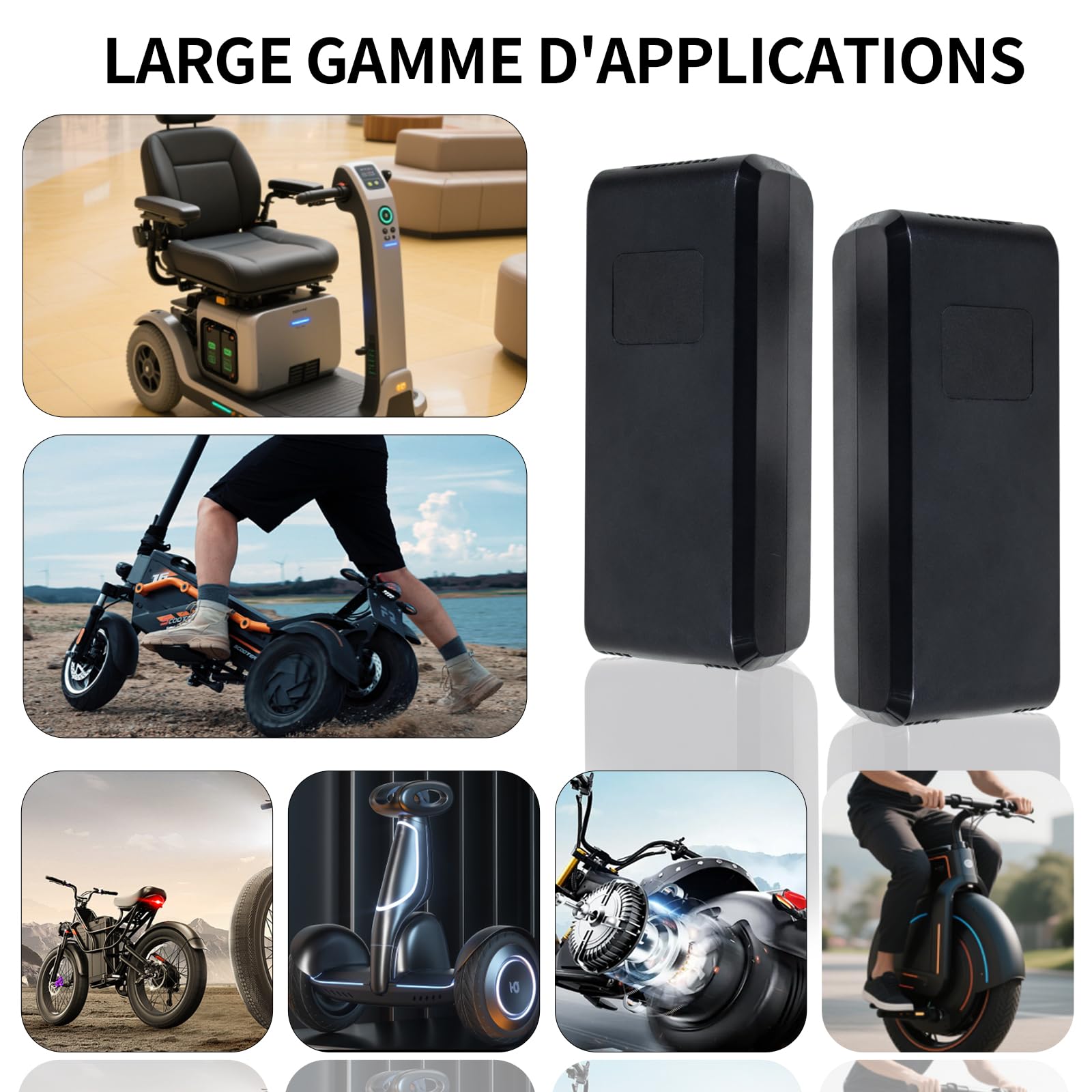 Chargeur Batterie 58.8V 4A, pour Batterie Lithium 52V 48V, avec Affichage LED et Multiples Fonctions de Protection et de réparation, équipé de connecteurs GX16 12mm
