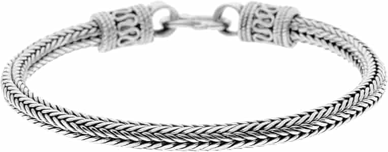 Silverly 4mm Thick Chunky 925 Solid Silver Men's Bracelets 7.5