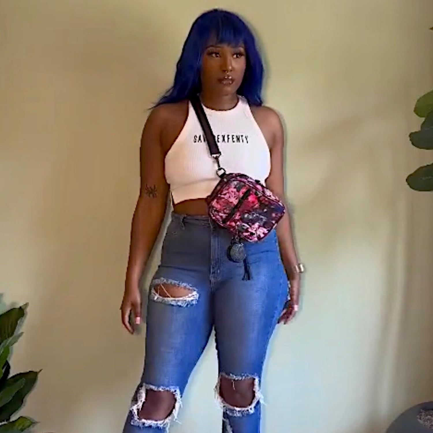 BILLIE™ BAG Crossbody 5-Way Crossbody Bag Sling Purse for Women Men Girls Travel, Multi Position Fanny Back Pack Collage Print - Image 9