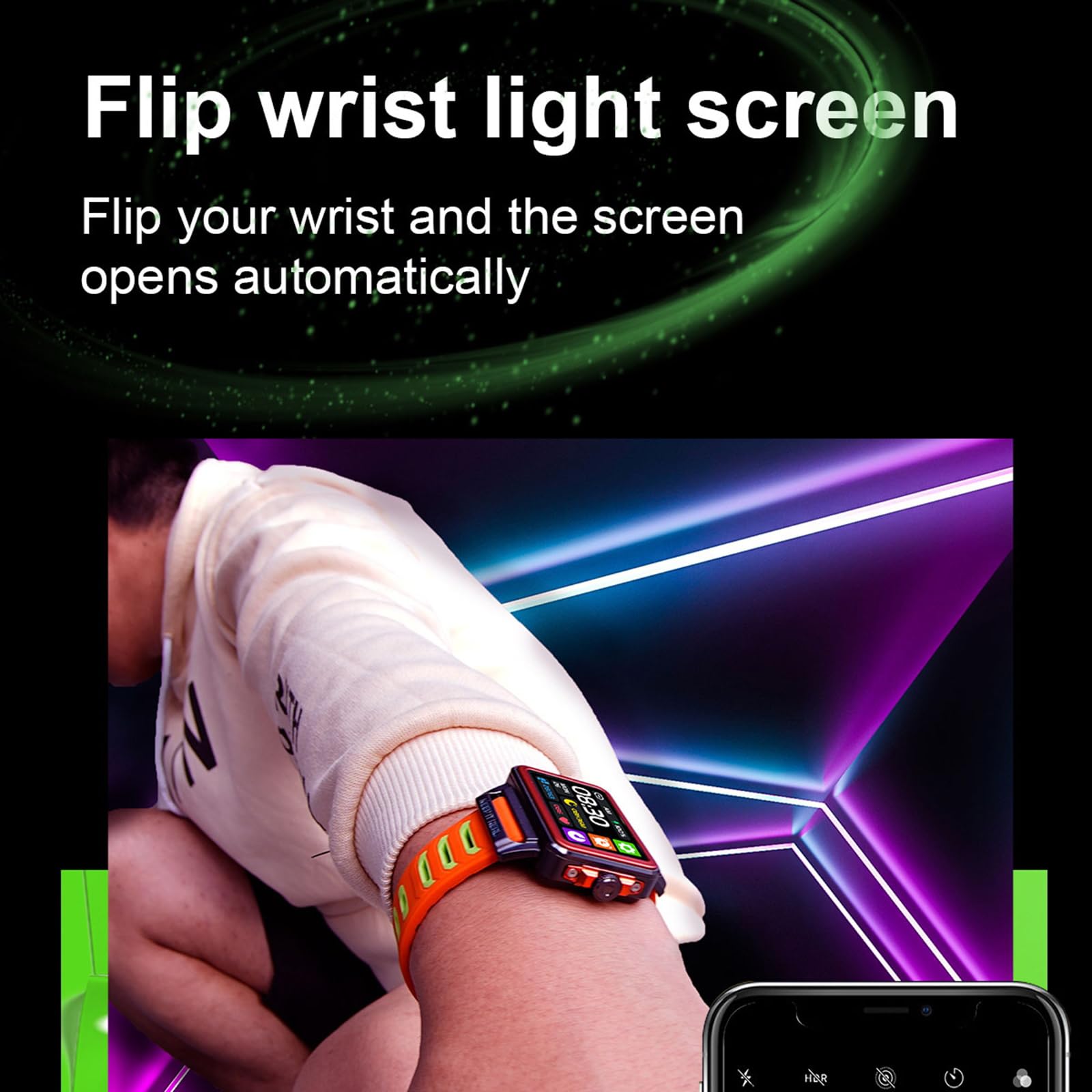 Smartwatch Herren Damen mit Herzfrequenzmessung Schlaftracker Fitnessuhr NFC Musiksteuerung Message Reminder Spielen Militär Sportuhr Jugendliche Schrittzähler Armbanduhr für iOS Android