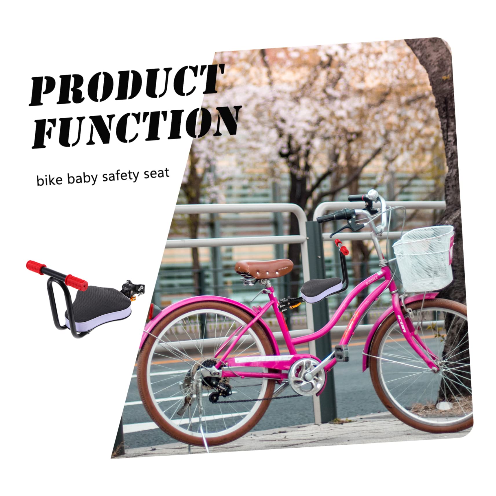 Abaodam 1 ensemble de selle de vélo électrique avec dossier, siège de sécurité durable pour coussin confortable pour vélos électriques, accessoire de vélo pour enfants et enfants