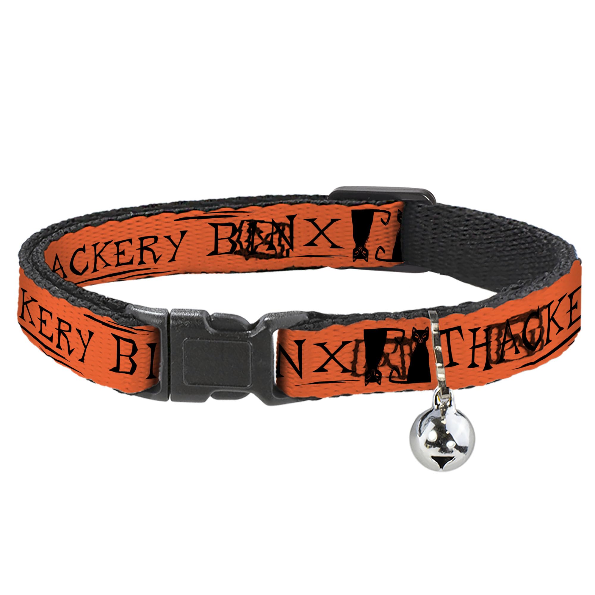 Collar de gato Disney de Hocus Pocus con campana ajustable naranja y negro de 8.5 a 12 pulgadas