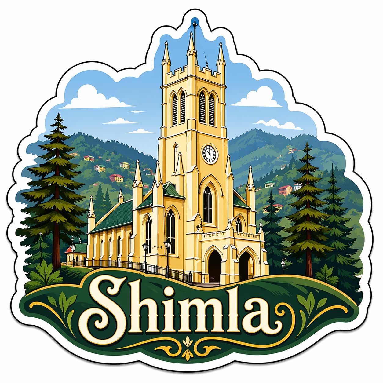 Shimla Theme Wooden Fridge Magnet Souvenir | 3x3 in Kitchen Home Decor Gift-picture-12