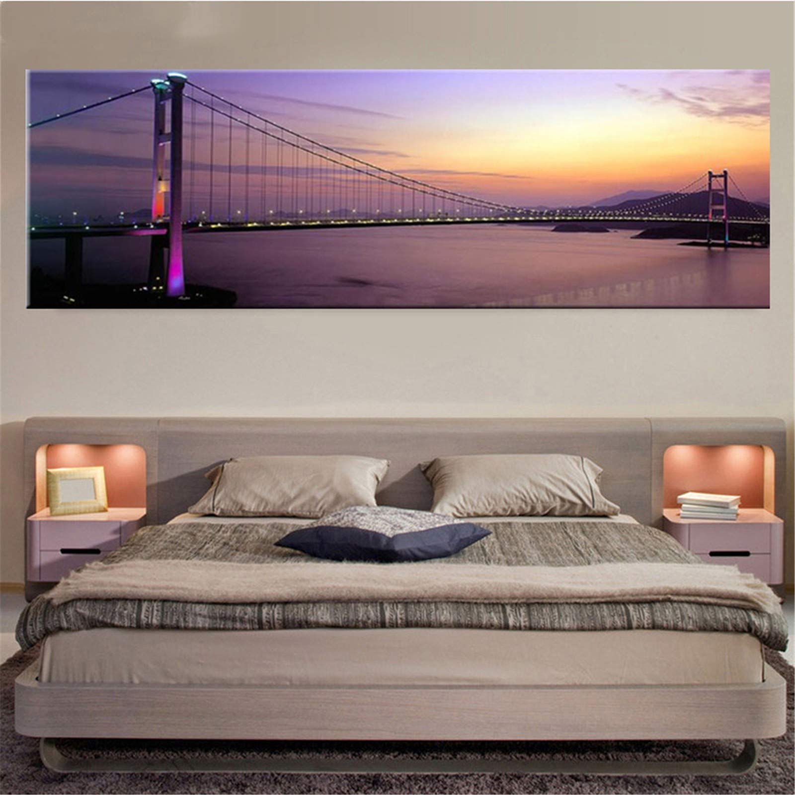 Kit de peinture diamant 5D panoramique ville grand format 80x220cm strass carrés
