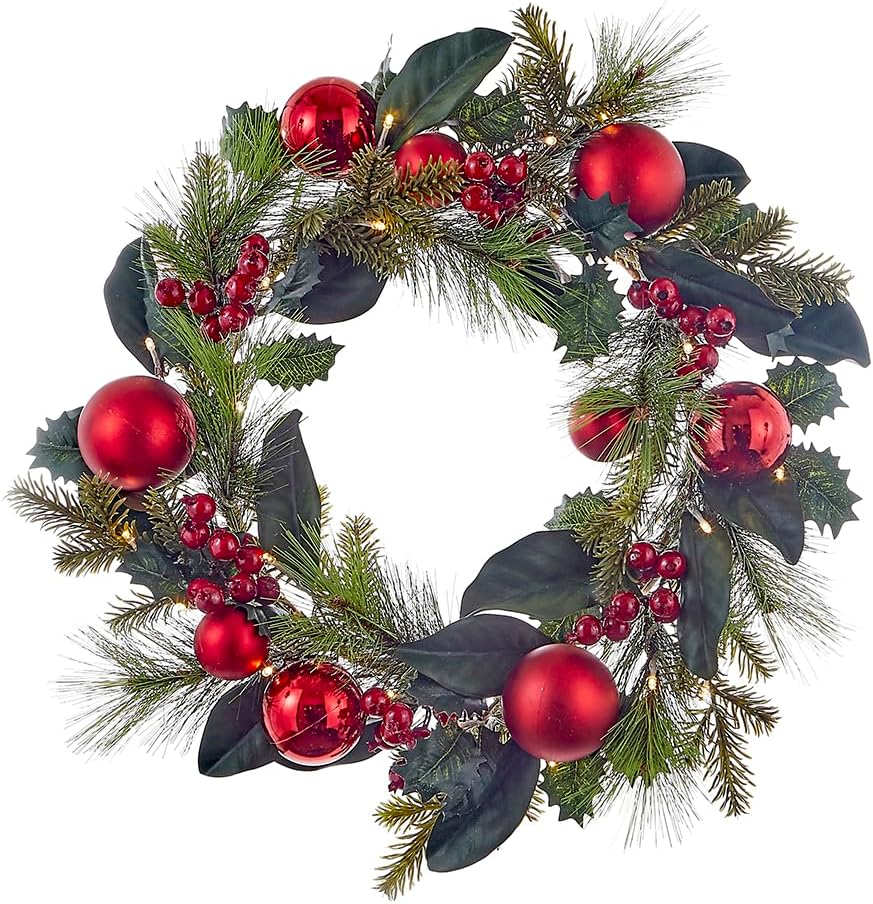 Kurt S. Adler H4112 Wreath, Multi-Color, 22"" Dia