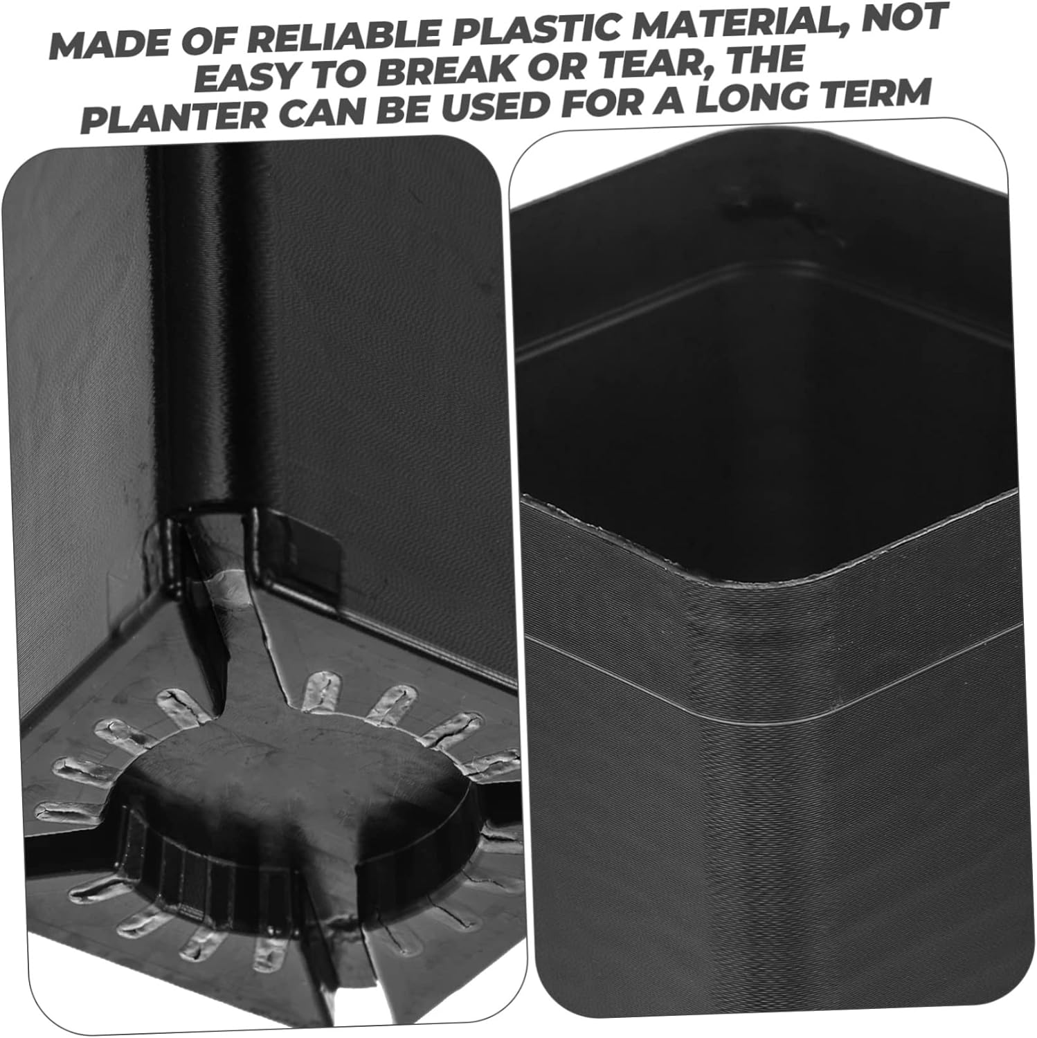 Mipcase 100pcs Miniature Nursery Pots for Plants Black Flowerpots Drainage for and Balcony Gardening Practical Household Planter