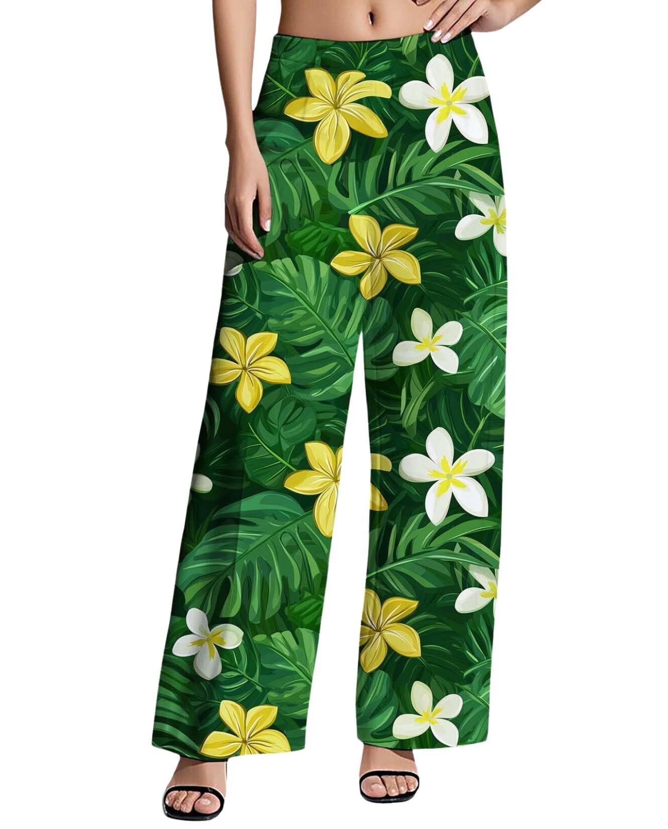 Womens Boho Cotton Linen Blend High Waist Harem Pants Summer Casual Daily Baggy Elastic Waist Palazzo Trousers