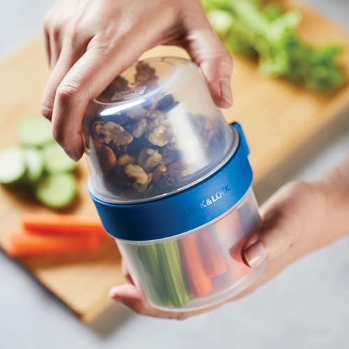 Miniatura 5 de LocknLock Easy Essentials Twist - Recipiente de almacenamiento de alimentos bidireccional, sin BPA y apto para lavavajillas, juego de 12 piezas,