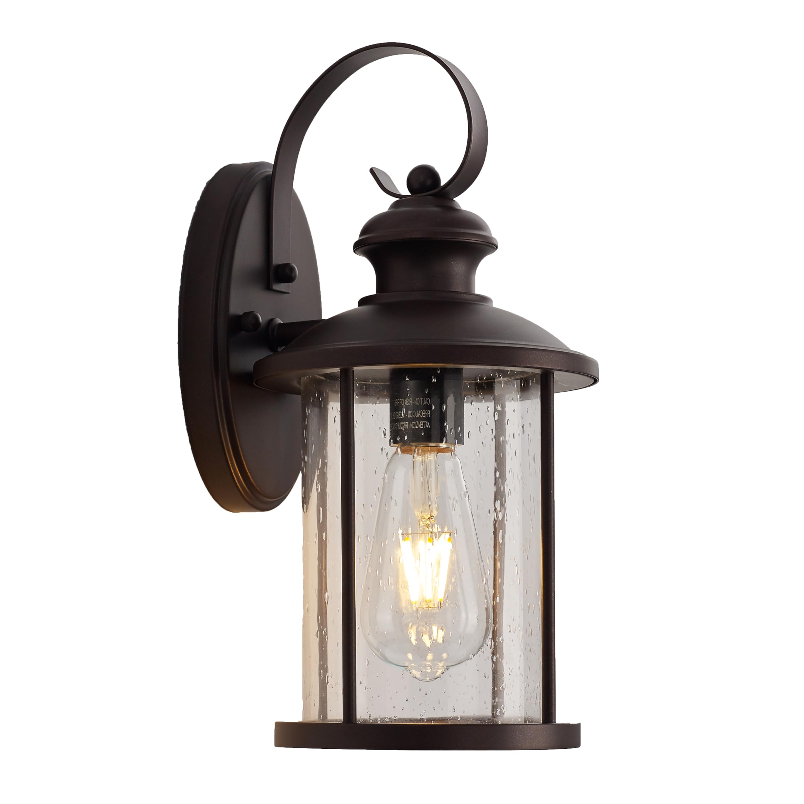 MICSIU Oil Rubbed Bronze Outdoor Wall Light Fixtures, Exterior Porch Sconces Wall Mounted Lighting with Clear Seedy Glass, 13.75 Inch Exterior Light for House, Entryway, Doorway, Pathway