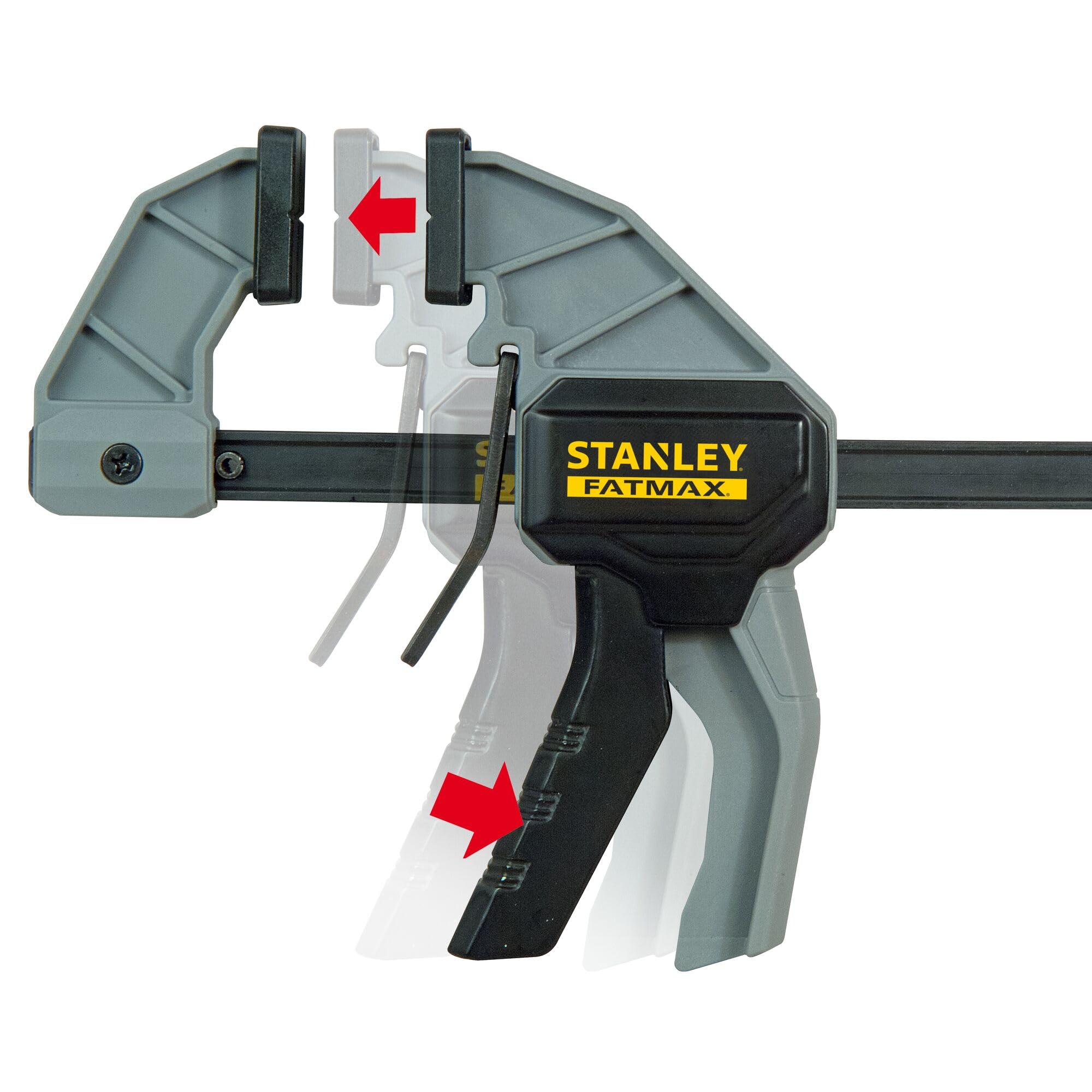 Stanley Fmht0-83232 Serre-Joint M 150 Gamme FatMax - Travaux De Précision - Patin De Protection Amovibles - Rainure En V Pour Maintien Des Tubes - Rail En Acier - Corps En Nylon Renforcé