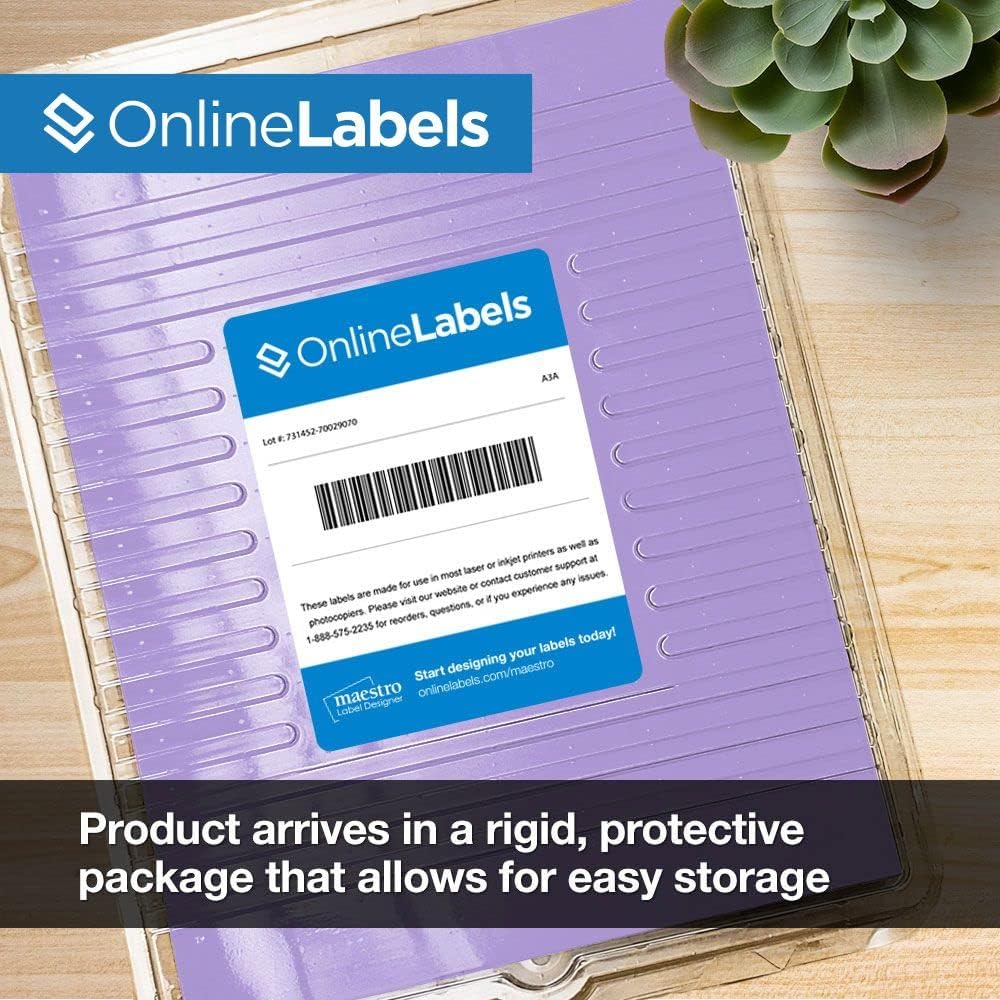 Purple Sticker Paper - 8.5 x 11 Full Sheet Label - for Cutting Machines, Scissors - Permanent, Matte - No Backslit - 100 Sheets, Inkjet/Laser Printers - Online Labels
