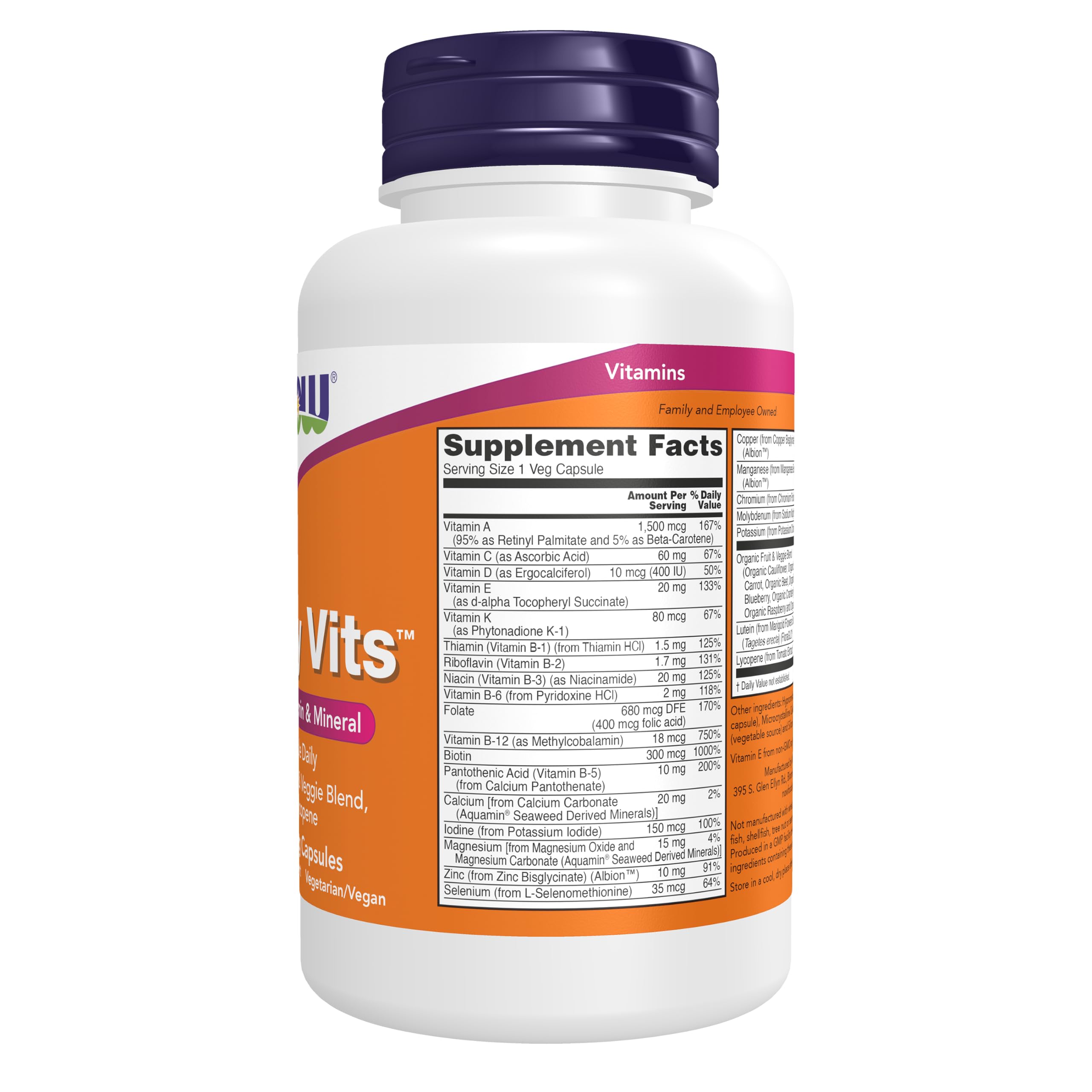 NOW Supplements, Daily Vits™, One Tablet Daily, 120 Veg Caps — Amazon image 2