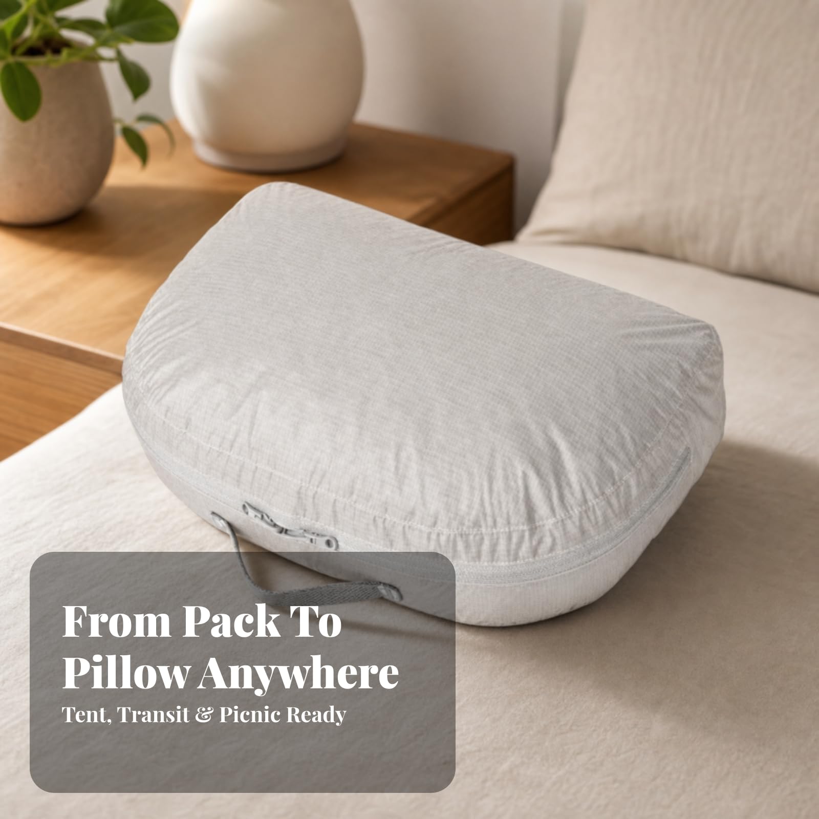 Almohada Pequeña Viaje Compacta | Cómoda, Almohada Camping con Cremallera, Ave, para Senrismo, Viajes, Mochileros,