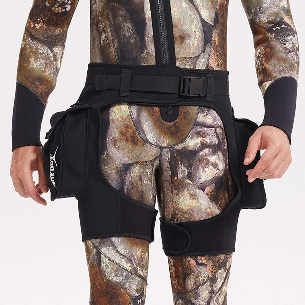 Men's Neoprene Wetsuit Shorts with Pocket, 2.5MM Diving Short Pants for Underwater Hunting Swimming Diving Snorkeling and Water Working