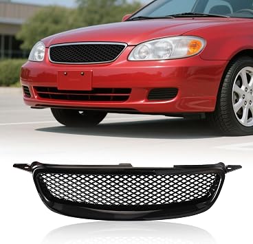 Front Grille for 2003-2008 Toyota Corolla CE LE S XRS Glossy Black
