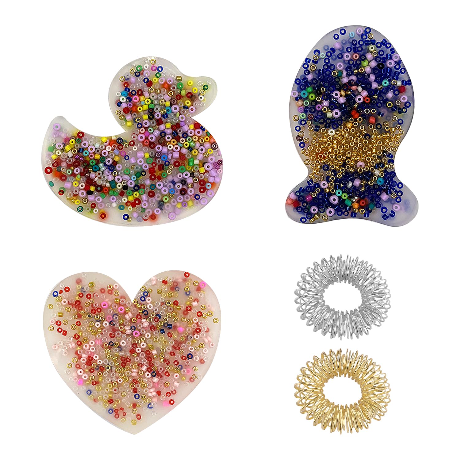 3 Pieces of Silicone Picking Pads, 2 Pieces of Finger Massager Silicone Picking Pads, Duck Stress Relief Toys, Love Picking Pads, Creative Toys