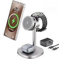 Magnetica Stazione di Ricarica 3 in 1 per Samsung, Caricatore Wireless Veloce 15W
