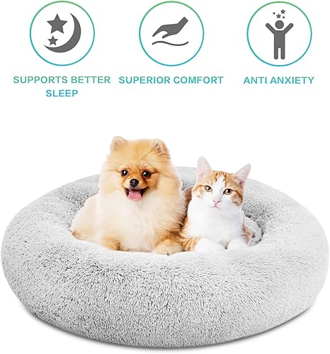 Miniatura 2 de SAVFOX Cama calmante para perros, cama antiansiedad, cama de perro de felpa para perros pequeños, tamaño mediano, grande y XL, cama suave y cómoda