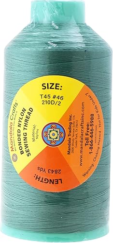 Miniatura 346 de Mandala Crafts Hilos de coser resistentes de nailon consolidado, hilo para tejer jeans de cuero, hilos de tapicería marina al aire libre, Beige