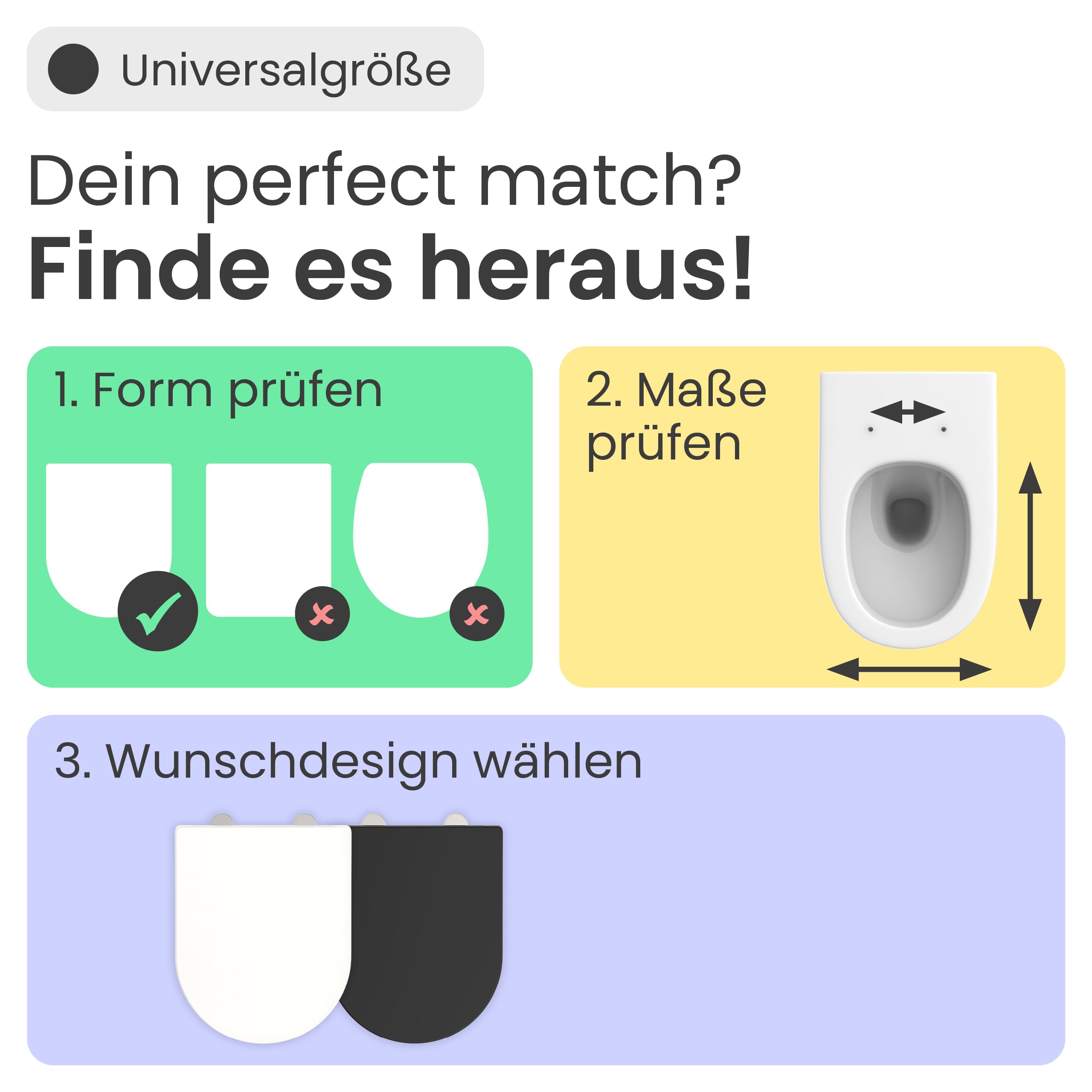 instmaier Helma | WC-Sitz | D-Form | Schwarz | mit Schnellverschluss | Toilettendeckel mit Absenkautomatik | Toilettensitz mit Schnellverschluss | Klodeckel | Klobrille | Toilettenbrille