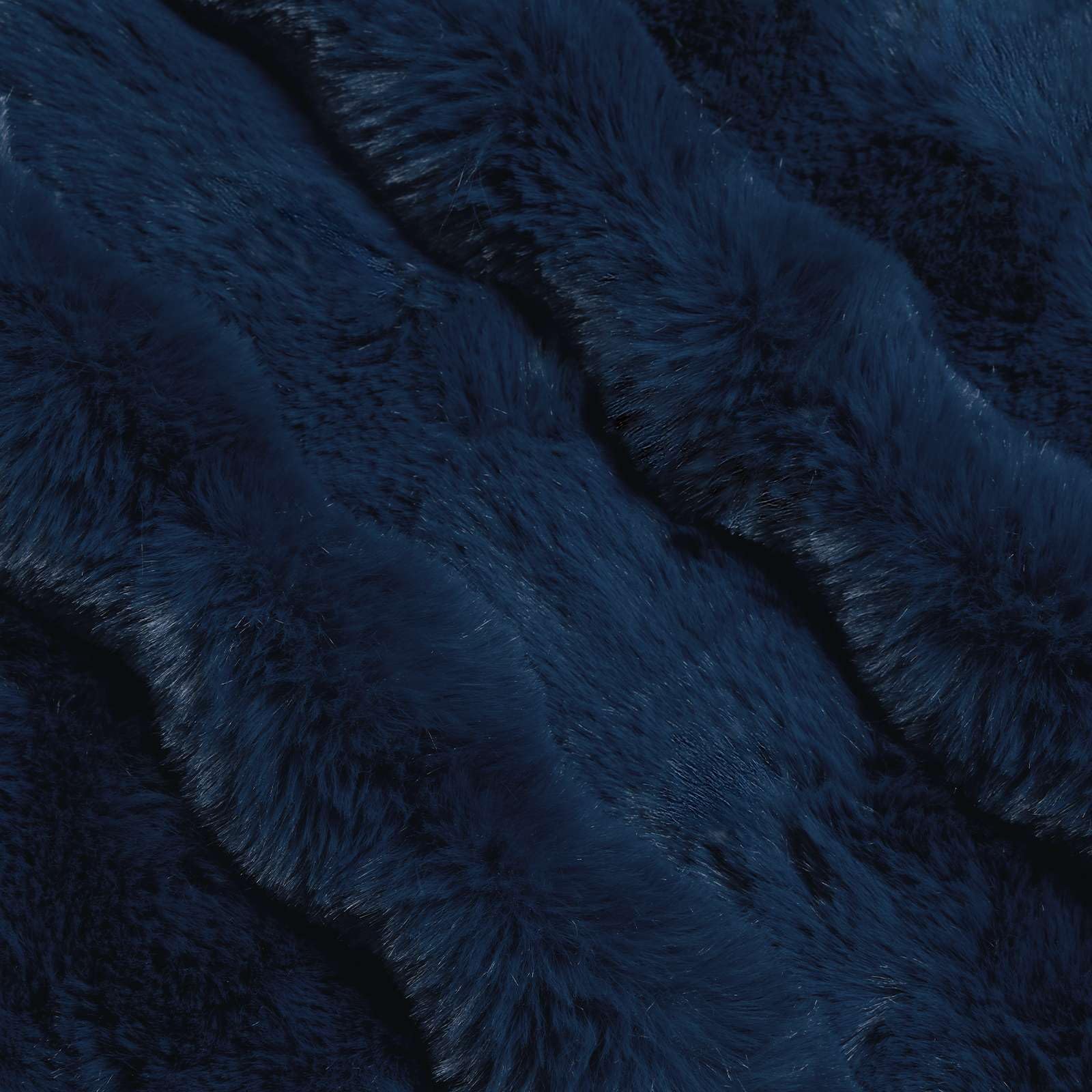 Kunstfell Kaninchenfell Decke 4 Stück Marineblau 220 x 240 cm Plüschige Blasentextur Extra Weich Winterdecke Luxus Wärme Sofadecke Schlafzimmerdecke