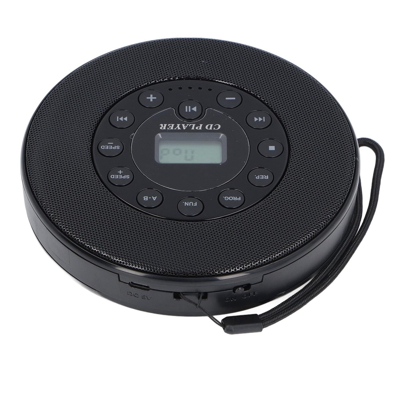 KUIDAMOS Lettore CD Portatile Bluetooth Leggero Ricaricabile Anti-salto per Viaggi a Casa Batteria da 2000 MAh (Nera)