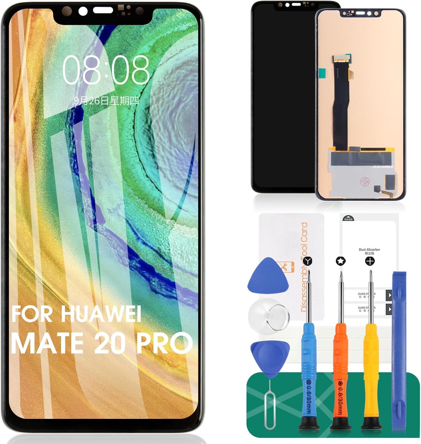 Écran LCD pour Huawei Mate 20 Pro TFT remplacement noir sans châssis LYA-L09