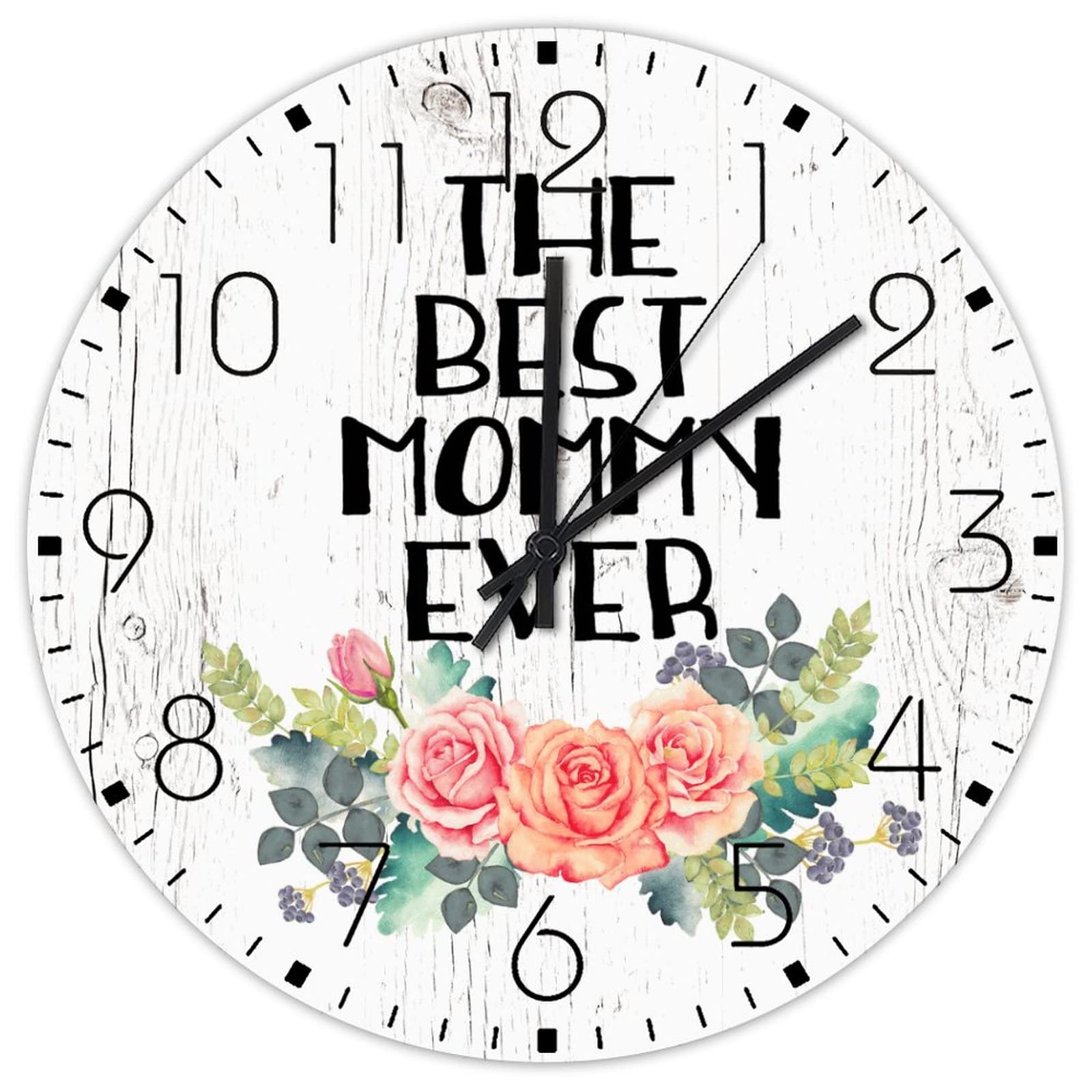 Horloge murale double face ronde en bois de 30 cm pour jardin