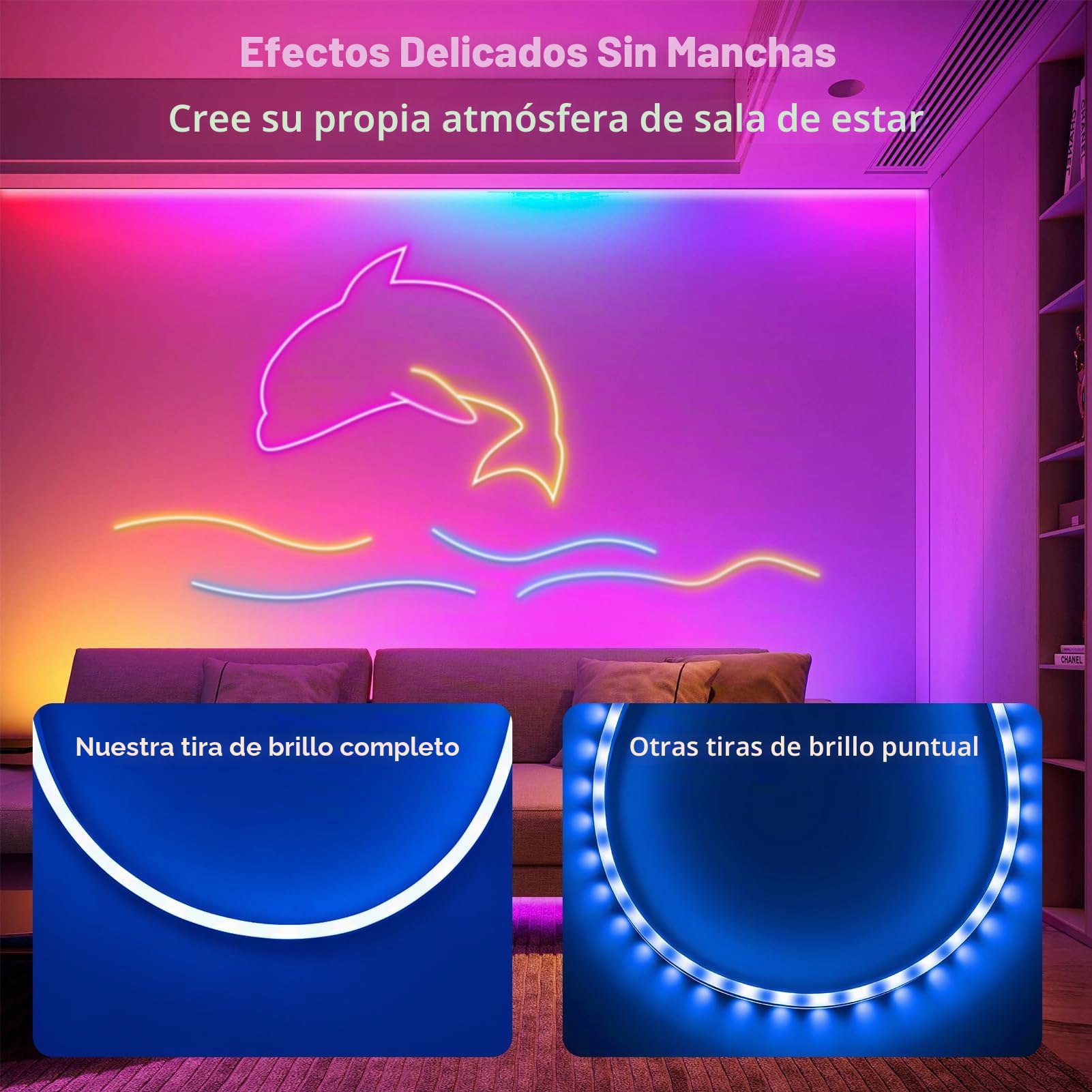 ZAIYW Tira de luces LED de neón de 10 m, RGB y IC, 5 V, con control remoto, sincronización de música, flexible, IP65, resistente al agua, para dormitorio, pared, decoración de juegos
