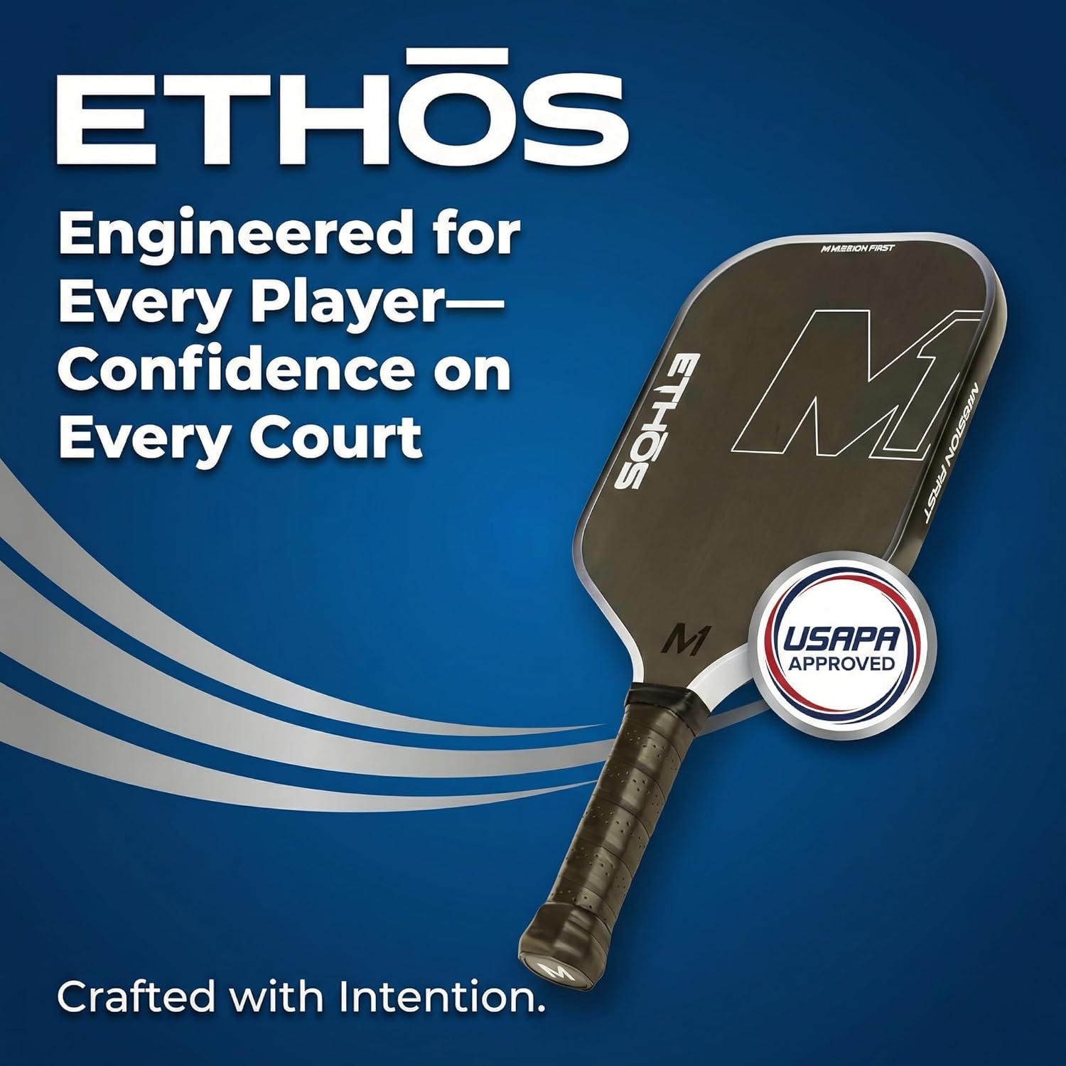 M1 Pickleball Paddles: USAP and PBCor.43 Approved, 16 MM, Elongated, Thermoformed, T700 Raw Carbon Fiber, Strong Power, Control, and Spin, Superior Paddle