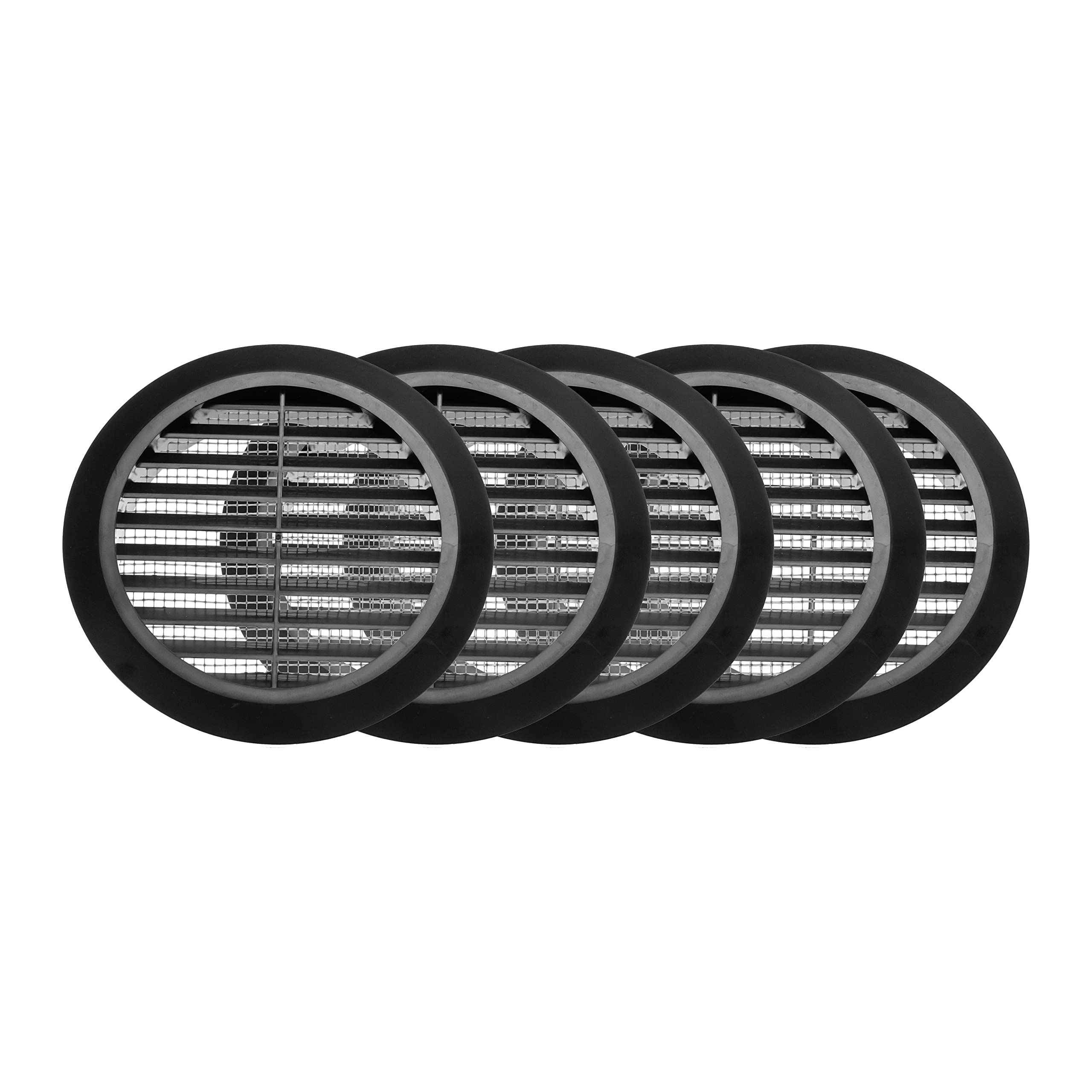 Vent Systems 4'' Inch - Pack of 5 - Black - Soffit Vent Cover - Round Air  Vent Louver - Grill