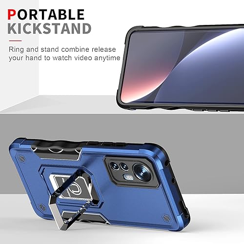 Miniatura 6 de Dinglijia Funda diseñada para Xiaomi 12 Case 12S Case Swivel Kickstand, cubierta de cámara probada contra caídas Protección de lente Funda de