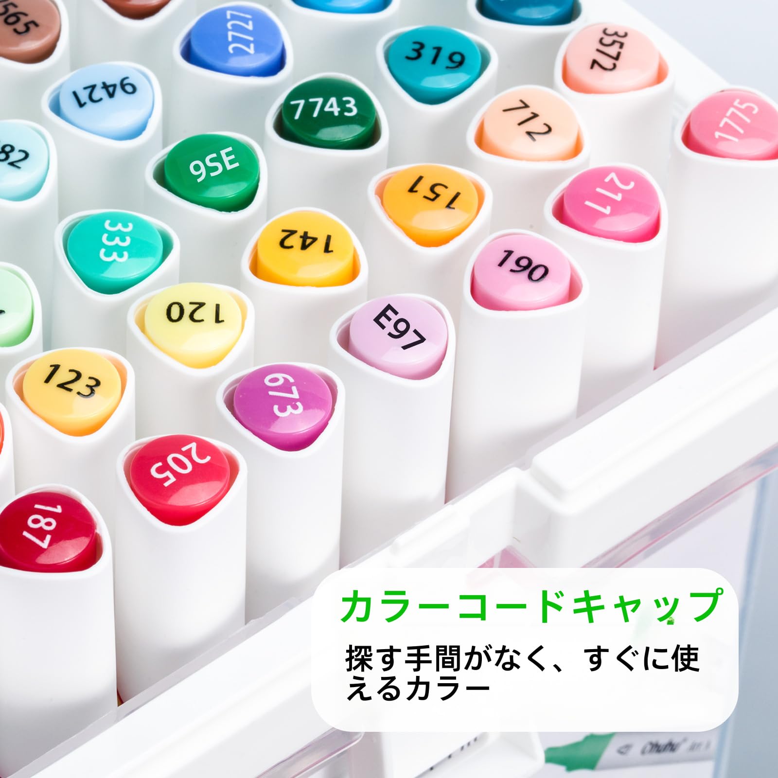 Amazon | Ohuhu マーカーペン 筆タイプ 48色 初心者 筆・太字 イラスト